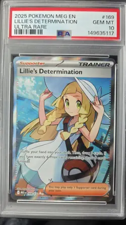 Pokemon Mega Evolution # 169 Lillie’s Determination Ultra Rare PSA 10 GEM MINT - Image 1