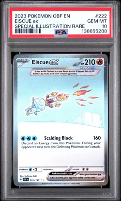 Pokemon Eiscue ex 222/197 Special Illustration Rare Obsidian Flames PSA 10 - Image 1
