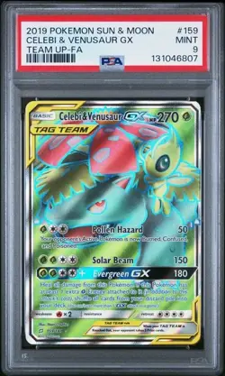 PSA 9 - 2019 Pokemon Team Up Celebi & Venusaur GX #159 - Image 1