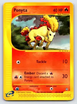 Ponyta 102 Common Aquapolis Pokemon Lightly Played - Image 1