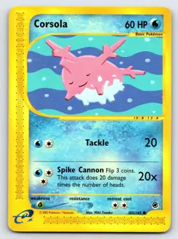 Corsola 102/165 Common Expedition Base Set Pokemon Lightly Played - Image 1