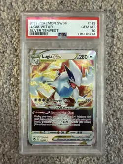 Pokemon Lugia VSTAR 139/195 Holo 280 HP Silver Tempest Ultra Rare PSA 10 - Image 1