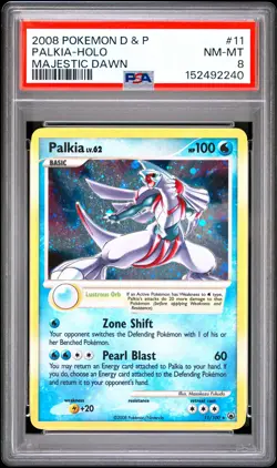 2008 POKEMON DIAMOND & PEARL MAJESTIC DAWN #11 PALKIA-HOLO PSA 8 - Image 1