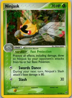 Ninjask 13/107 Holo Rare Deoxys Pokemon Holo Lightly Played - Image 1