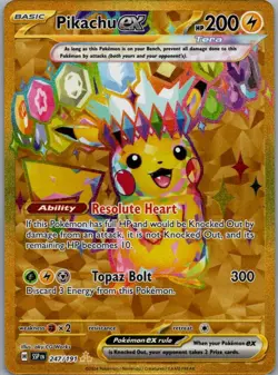 Pikachu ex 247/191 Hyper Rare Surging Sparks Pokemon Near Mint - Image 1