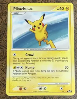 Pikachu 15/17 POP Series 9 Common Pokemon Card. - Image 1
