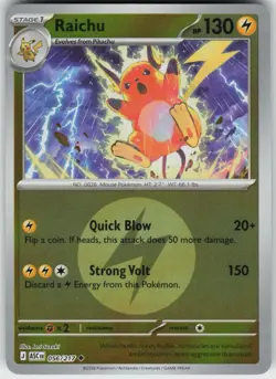 RAICHU (ENERGY SYMBOL PATTERN) 056/217 - POKEMON ASCENDED HEROES - NM UNCOMMON - Image 1