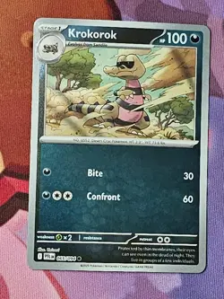 Krokorok 065/094 Common Phantasmal Flames Pokemon Reverse Holo NM/M - Image 1