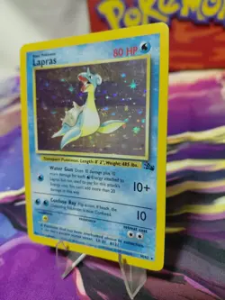 Pokemon TCG Lapras Fossil Holo Unlimited Rare Card 10/62 Vintage LP Wotc - Image 2