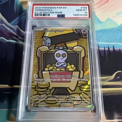 Pokemon TCG Gimmighoul Paradox Rift 198/182 Illustration Rare PSA 10 - Image 1