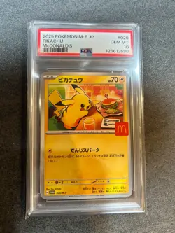 PSA 10 Pokemon Card Pikachu 020/M-P McDonald's Promo 2025 Japanese #020 Japan - Image 1