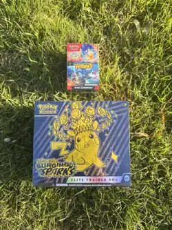 Pokemon SV08 Surging Sparks ETB & Booster Bundle Factory Sealed New - Image 1
