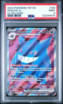 2024 POKEMON TEF EN-TEMPORAL FORCES ULTRA RARE #193 GENGAR EX PSA 9 - Image 1