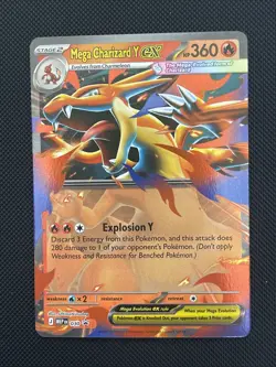 Pokemon Mega Charizard Y EX Full Art Promo Mega Evolution 030 360 HP - Image 1