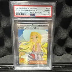 Pokemon 2025 Lillie's Determination 184/132 ME01 SIR Holo English PSA 10 MEGA - Image 1
