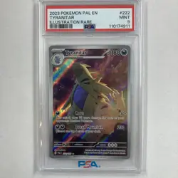 PSA 9 Mint EN Pokemon Tyranitar Illustration Rare Holo Paldea Evolved 222/193 - Image 1