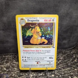 Dragonite 4/62 Fossil Holo LP Pokemon Card Vintage - Image 1