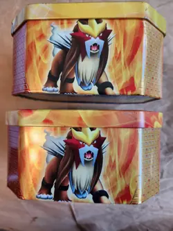 Pokemon collectors tins Raikou&Entei 2007 Secret Wonders expansion. EMPTY - Image 3