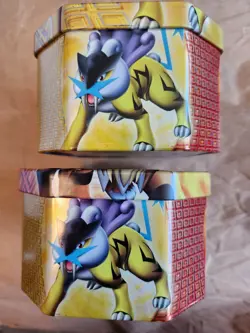 Pokemon collectors tins Raikou&Entei 2007 Secret Wonders expansion. EMPTY - Image 4