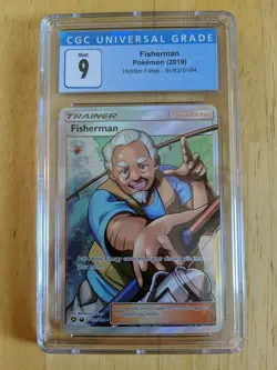 Fisherman SV83/SV94 Full Art Trainer Pokemon Hidden Fates CGC 9 Mint - Image 1