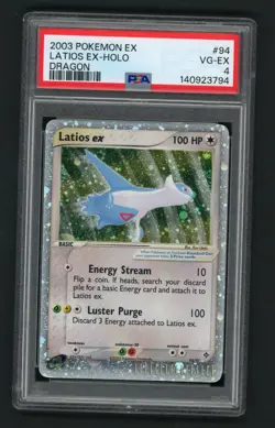 2003 Pokemon EX Dragon Latios EX Holo Foil Rare 94/97 PSA 4 VG-EX - Image 1