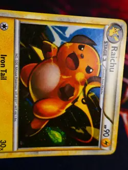 LP Pokemon (Holo) RAICHU Card HS TRAINER KIT Set 30/30 HGSS Foil Half Deck#5 - Image 3