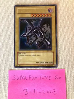 Yu-Gi-Oh Legend Blue Eyes Red-Eyes B. Dragon Unlimited Ultra Rare LOB-070 1996 - Image 1