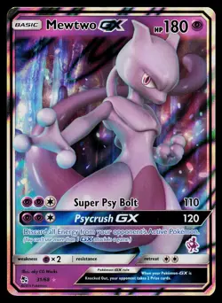 Pokemon Card Mewtwo GX 31/68 Hidden Fates GX Rare - Image 1