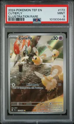 PSA 9 Cutiefly 172/162 Holo Illustration Rare Temporal Forces Pokemon Card - Image 1