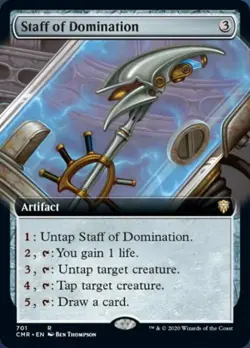 Staff of Domination (Extended Art) -Foil Light Play MTG Commander Legends - Image 1