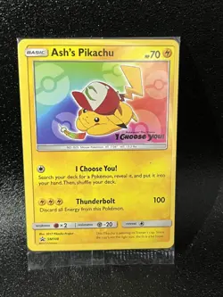 Pokemon TCG Ash’s Pikachu SEALED SM108 Non Holo Black Star Promo Card 2017 - Image 1