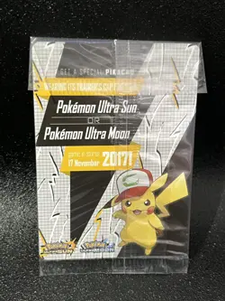 Pokemon TCG Ash’s Pikachu SEALED SM108 Non Holo Black Star Promo Card 2017 - Image 2