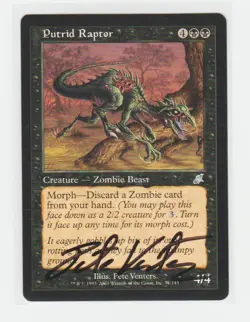 Magic the Gathering ~ Putrid Raptor ~ M/NM ~ Scourge ~ Signed by Artist - Image 1
