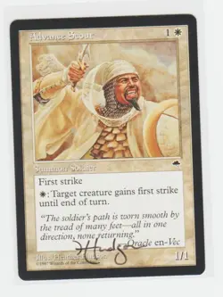 Magic the Gathering ~ Advance Scout ~ M/NM ~ Tempest ~ Signed by Artist - Image 1