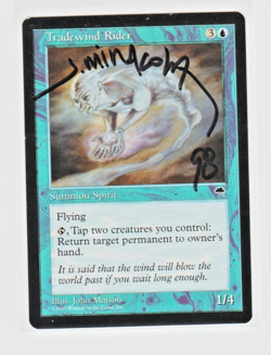 Magic the Gathering ~ Tradewind Rider ~ HP ~ Tempest ~ Signed by JEFF MIRACOLA - Image 1