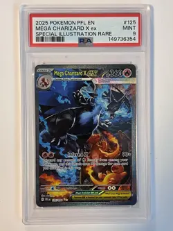 Pokemon 2025 Mega Charizard X ex 125/094 SIR Phantasmal Flames PSA 9 - Image 1