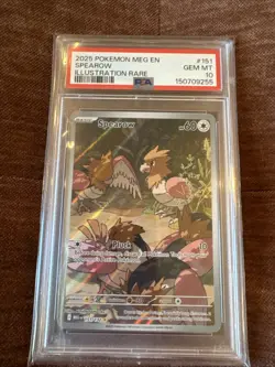 2025 POKEMON MEG EN-MEGA EVOLUTION ILLUSTRATION RARE #151 SPEAROW PSA 10 - Image 1