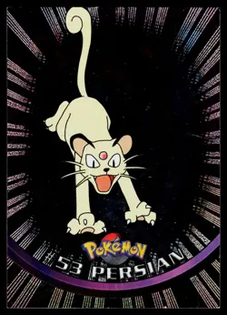 Persian #53 Pokemon TOPPS Series 1 TV Animation Black Label Rays Holo - Image 1