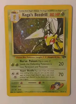 Kogas Beedrill 9/132 Gym Challenge Holo Rare Vintage Pokemon TCG - Image 1