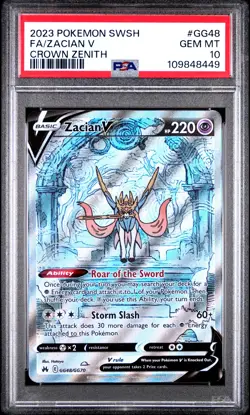 Zacian V #GG48 2023 Pokemon Sword And Shield Crown Zenith PSA 10 - Image 1