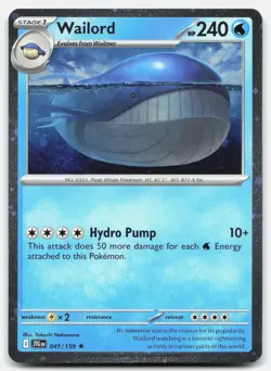 Wailord Promo (Cosmo Holo) Journey Together 041/159 NM/M Pokemon - Image 1