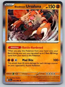 Bloodmoon Ursaluna 025/064 Rare Shrouded Fable Pokemon Holo Near Mint - Image 1