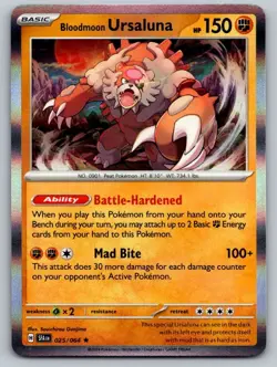 Bloodmoon Ursaluna 025/064 Rare Shrouded Fable Pokemon Holo Near Mint - Image 1