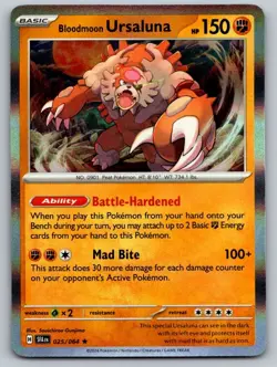 Bloodmoon Ursaluna 025/064 Rare Shrouded Fable Pokemon Holo Near Mint - Image 1
