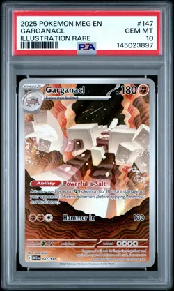 2025 POKEMON MEG EN-MEGA EVOLUTION ILLUSTRATION RARE #147 GARGANACL PSA 10 - Image 1