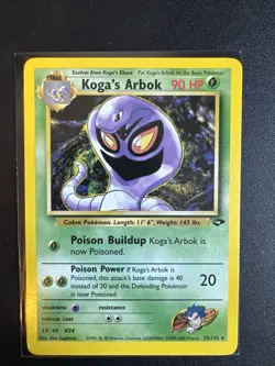 Pokemon TCG Koga's Arbok Card 25/132 Gym Challenge Rare - Image 1