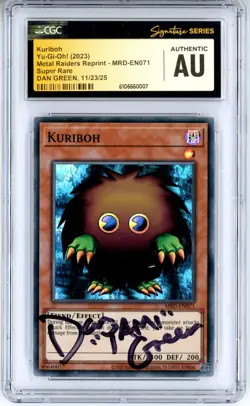 CGC Authentic Signed Dan Green Yu-Gi-Oh! Kuriboh MRD-071 Metal Raiders Unlimited - Image 1