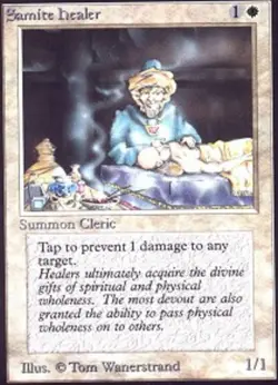 Moderate Play, English MTG Regular Samite Healer Beta Magic the Gathering - Image 1