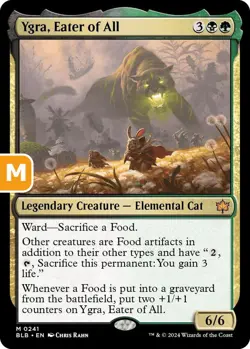 MTG Ygra, Eater of All BloomBurrow Mythic Rare Legendary Creature Elemental Cat - Image 1