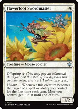 MTG Flowerfoot Swordmaster BloomBurrow Uncommon Creature Mouse Soldier NM-Foil - Image 1